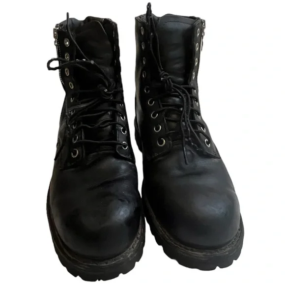 Red Wing Mens Black Leather Side Zip Moto Biker Boot Size US 8.5 - Picture 2 of 13